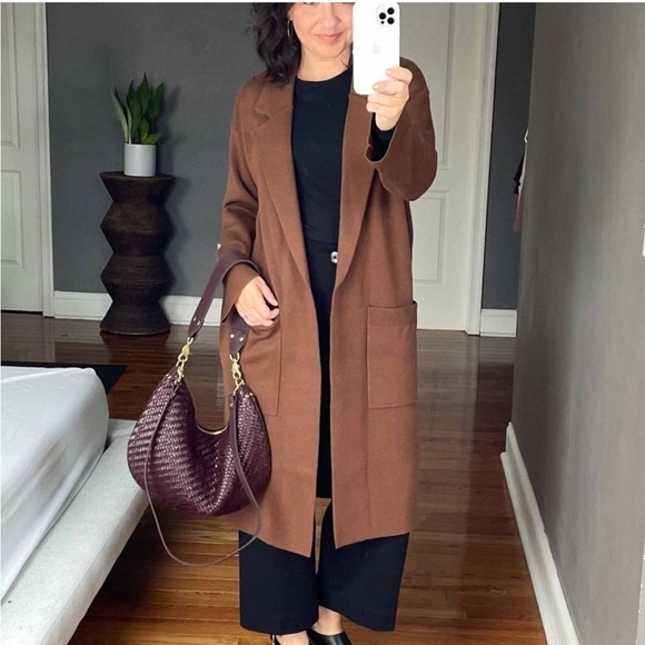 J.crew Ella open front long sweater coat cardigan blazer size L - Picture 2 of 10